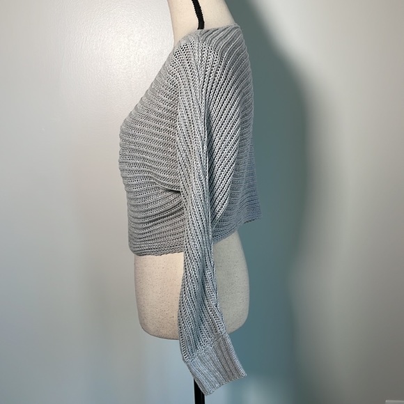 Tularosa Grey Long Sleeve Knit Pullover Crop Sweater XS - Picture 5 of 7